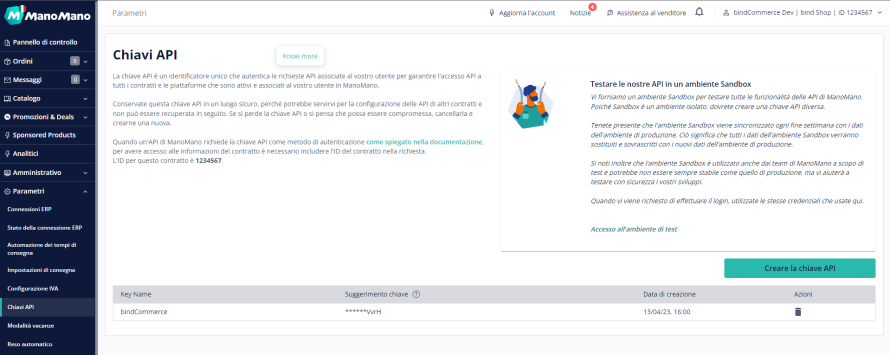 thumb parametri chiavi api