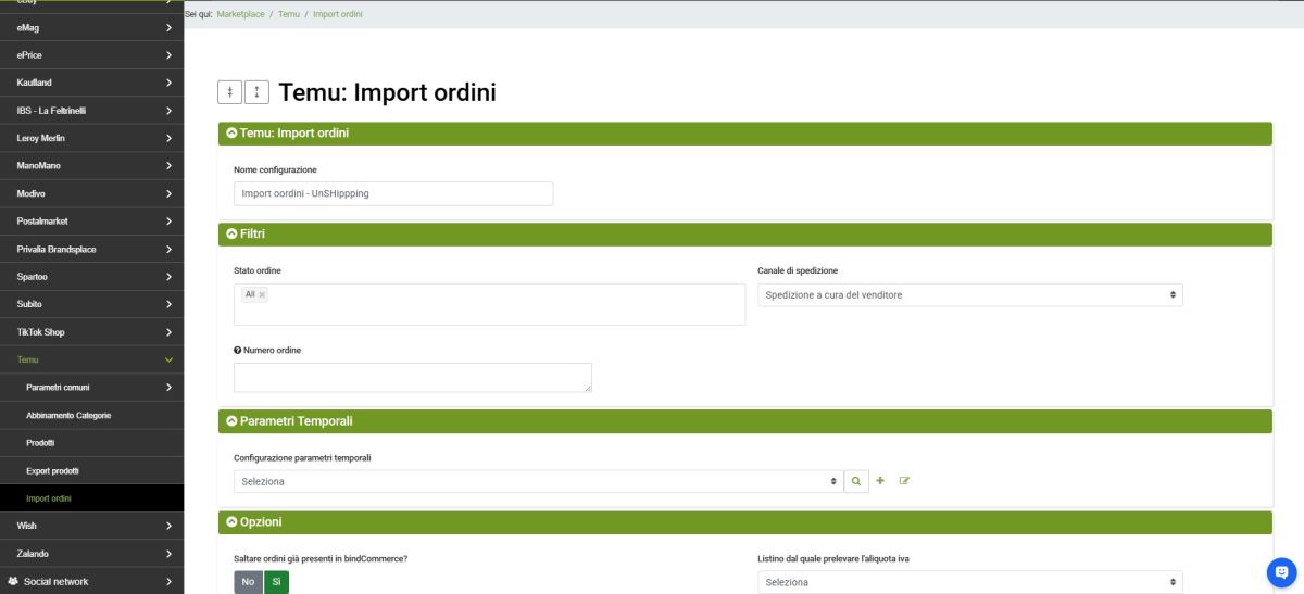 temu import ordini